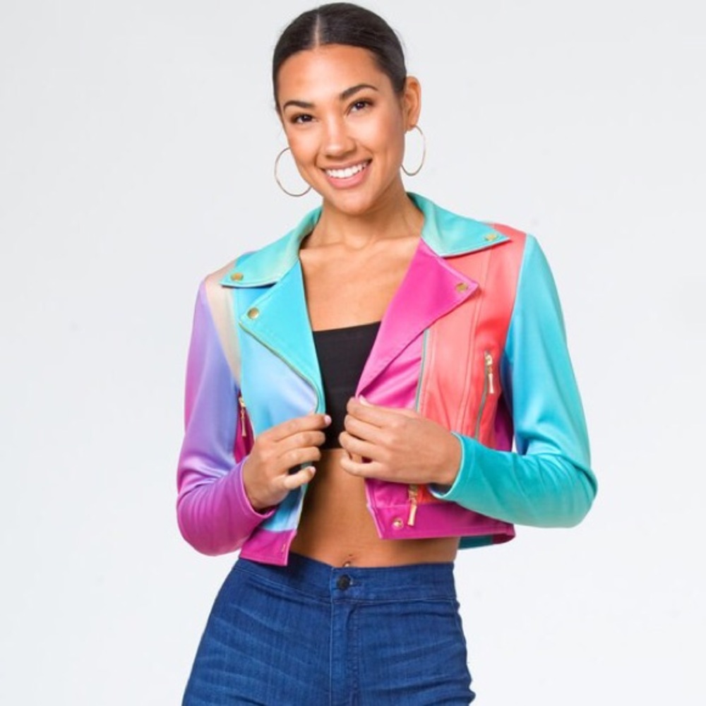 NWT Plus Size Kaleidoscope Moto Jacket